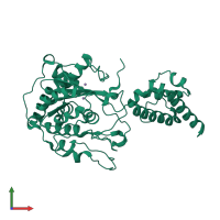 PDB entry 2hbk coloured by chain, front view.