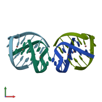 PDB entry 2hbn coloured by chain, front view.