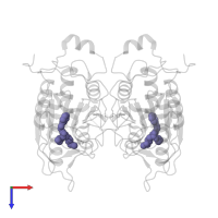 N-[(benzyloxy)carbonyl]-L-valyl-N-[(2S)-1-carboxy-4-fluoro-3-oxobutan-2-yl]-L-alaninamide in PDB entry 2hby, assembly 1, top view.