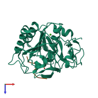 PDB entry 2hd4 coloured by chain, top view.