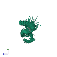 PDB entry 2hdl coloured by chain, ensemble of 20 models, side view.