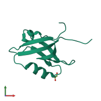 PDB entry 2he4 coloured by chain, front view.