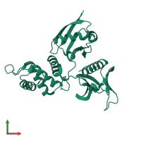 PDB entry 2he7 coloured by chain, front view.