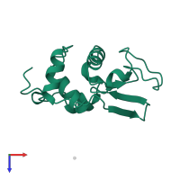 Lysozyme C in PDB entry 2hea, assembly 1, top view.