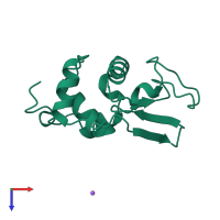 PDB entry 2heb coloured by chain, top view.