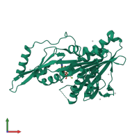 PDB entry 2heh coloured by chain, front view.