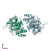 PDB entry 2hej coloured by chain, front view.