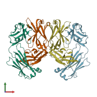 PDB entry 2hff coloured by chain, front view.