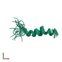 PDB entry 2hfr coloured by chain, ensemble of 20 models, front view.