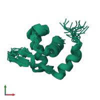 PDB entry 2hgc coloured by chain, ensemble of 20 models, front view.