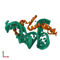 PDB entry 2hgh coloured by chain, ensemble of 20 models, front view.