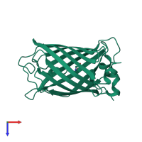 PDB entry 2hgy coloured by chain, top view.