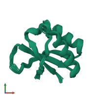 PDB entry 2hh2 coloured by chain, ensemble of 20 models, front view.