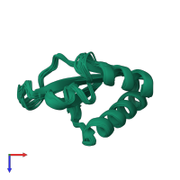 PDB entry 2hh2 coloured by chain, ensemble of 20 models, top view.