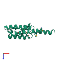PDB entry 2hh6 coloured by chain, top view.