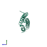 PDB entry 2hh7 coloured by chain, side view.