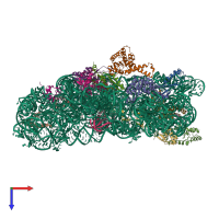 PDB entry 2hhh coloured by chain, top view.