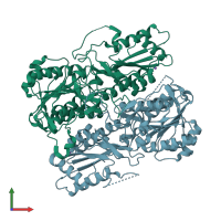 PDB entry 2hig coloured by chain, front view.