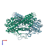 PDB entry 2hig coloured by chain, top view.