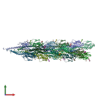 PDB entry 2hil coloured by chain, front view.