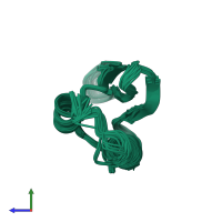 PDB entry 2hjj coloured by chain, ensemble of 20 models, side view.