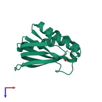 PDB entry 2hkz coloured by chain, top view.