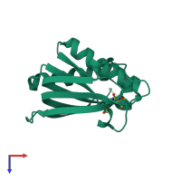 PDB entry 2hl0 coloured by chain, top view.