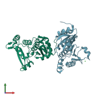 PDB entry 2hls coloured by chain, front view.