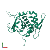 PDB entry 2hly coloured by chain, front view.