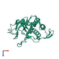 PDB entry 2hly coloured by chain, top view.