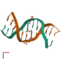 PDB entry 2hmd coloured by chain, top view.
