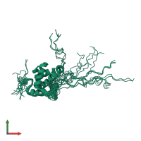 PDB entry 2hmx coloured by chain, ensemble of 20 models, front view.