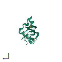 PDB entry 2hng coloured by chain, side view.