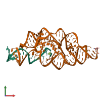 PDB entry 2ho7 coloured by chain, front view.
