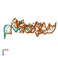 PDB entry 2ho7 coloured by chain, top view.