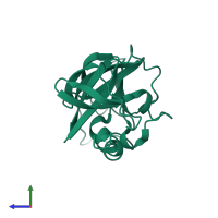Chemotaxis protein CheW in PDB entry 2ho9, assembly 1, side view.