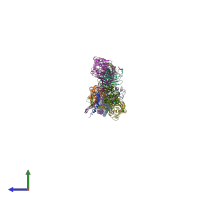 PDB entry 2hod coloured by chain, side view.