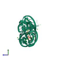 PDB entry 2hol coloured by chain, side view.