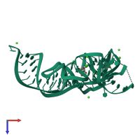 PDB entry 2hol coloured by chain, top view.
