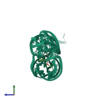 PDB entry 2hoo coloured by chain, side view.