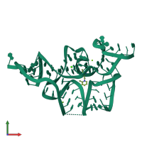 PDB entry 2hop coloured by chain, front view.
