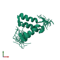 PDB entry 2hp8 coloured by chain, ensemble of 30 models, front view.