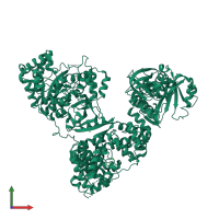 PDB entry 2hpi coloured by chain, front view.