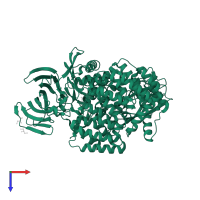 Aminopeptidase N in PDB entry 2hpt, assembly 1, top view.
