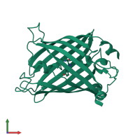 PDB entry 2hpw coloured by chain, front view.