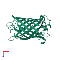 PDB entry 2hpw coloured by chain, top view.