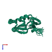 PDB 2hqn coloured by chain and viewed from the top.