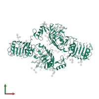 Insulin receptor subunit alpha in PDB entry 2hr7, assembly 1, front view.
