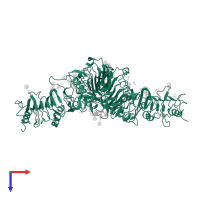 Insulin receptor subunit alpha in PDB entry 2hr7, assembly 1, top view.