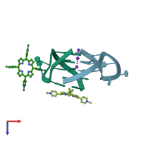 PDB entry 2hri coloured by chain, top view.